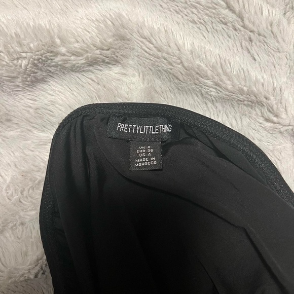 plt slinky one shoulder ruched cutout bodycon dress in black, size 4 - Picture 4 of 4